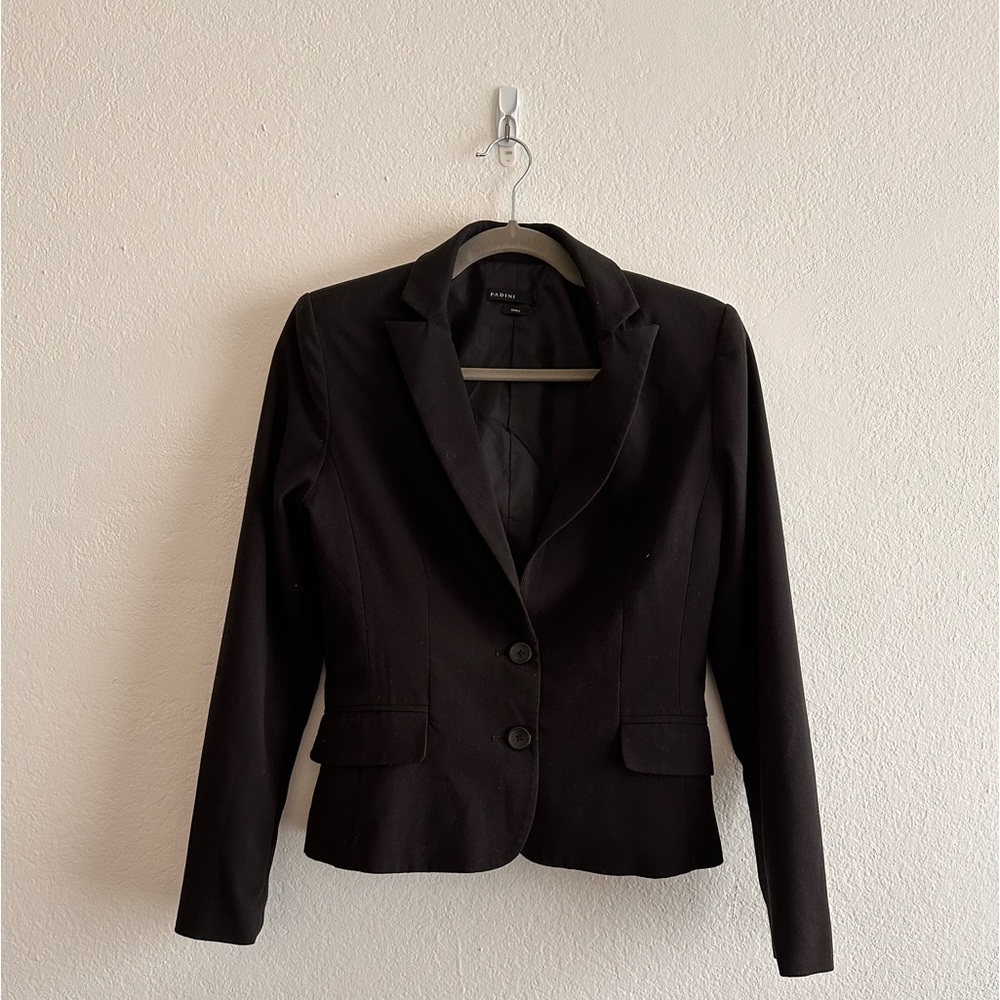 Shoulder Padded Black Blazer